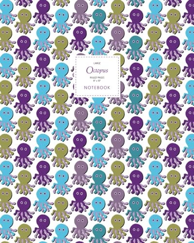 Octopus Notebook - Ruled Pages - 8x10 - Premium Notizbuch (Winter) von Quick Witted Coconut