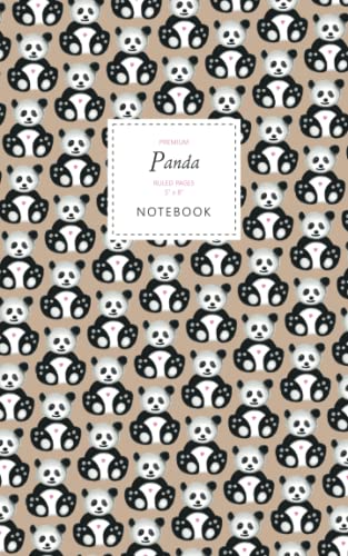 Panda Notebook - Ruled Pages - 5x8 - Premium (Brown) von Quick Witted Coconut