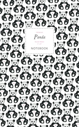 Panda Notebook - Ruled Pages - 5x8 - Premium (White) von Quick Witted Coconut