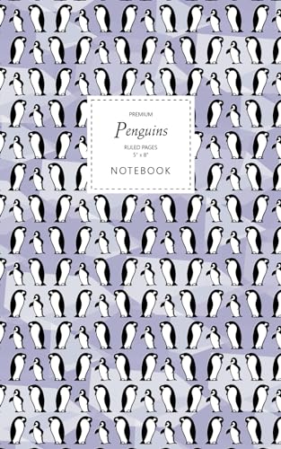 Penguins Notebook - Ruled Pages - 5x8 - Premium (Violet) von Quick Witted Coconut