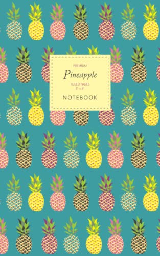 Pineapple Notebook - Ruled Pages - 5x8 - Premium (Sea Green)