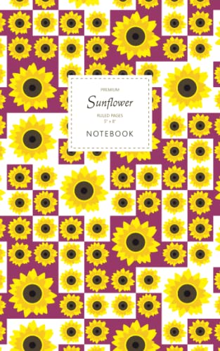 Sunflower Notebook - Ruled Pages - 5x8 Notizbuch - Premium (Plumb) von Quick Witted Coconut