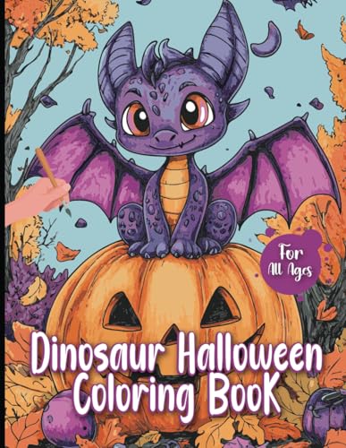Dinosaur Halloween Coloring Book: Spooky and Fun Dinosaur Adventures for All Ages von Independently published