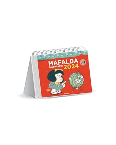 Mafalda 2024, Calendario Escritorio rojo Mafalda 2024, Calendario Escritorio rojo
