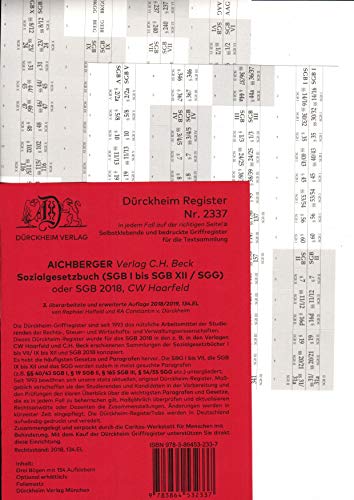 DürckheimRegister AICHBERGER: SOZIALGESETZBUCH, C.H. Beck Verlag: 154 Registeretiketten (sog. Griffregister) für deine SOZIALGESETZE (AICHBERGER, ... usw.) • In jedem Fall auf der richtigen Seite