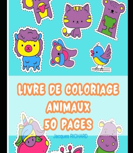 LIVRE DE COLORIAGE FACILE: Animaux 50 pages