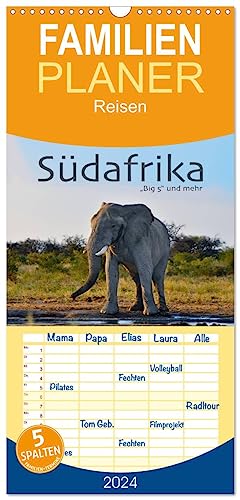 Familienplaner 2024 - Südafrika - Big 5 und mehr mit 5 Spalten (Wandkalender, 21 cm x 45 cm) CALVENDO