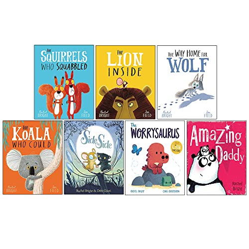 Rachel Bright Collection 7 Books Set (The Squirrels Who Squabbled, The Lion Inside, The Way Home For Wolf, The Koala Who Could, Side by Side, The Worrysaurus, Amazing Daddy) - Rachel Bright