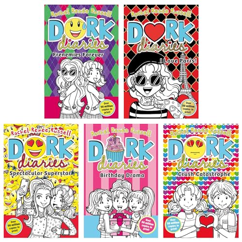 Dork Diaries 5 Books Collection Set Volume 11-15 (Dork Diaries Frenemies Forever, Crush Catastrophe, Birthday Drama!, Spectacular Superstar & I Love Paris!)