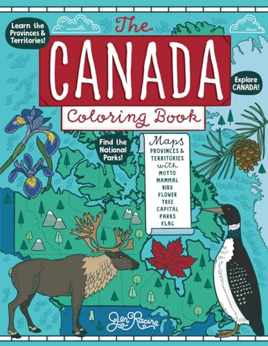The Canada Coloring Book: Maps of Provinces and Territories with Symbols and National Parks
