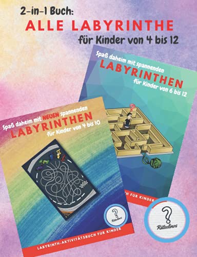2 in 1 Buch: Alle Labyrinthe für Kinder von 4 bis 12 Jahren: Aktivitätsbuch mit spannenden Labyrinthen zum Ausmalen mit Prinzessin, Vögel, Bären, ... Zeichnungen (Rätselbücher von den Rätselinos) 2 in 1 Buch: Alle Labyrinthe für Kinder von 4 bis 12 Jahren: Aktivitätsbuch mit spannenden Labyrinthen zum Ausmalen mit Prinzessin, Vögel, Bären, ... Zeichnungen (Rätselbücher von den Rätselinos)