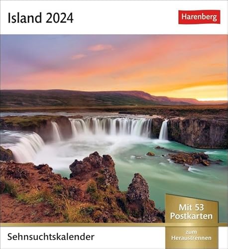 Island Sehnsuchtskalender 2024. Fernweh in einem Foto-Kalender zum Aufstellen. Die schönsten Landschaften Islands als Postkarten in einem ... Postkarten (Sehnsuchtskalender von Harenberg) von Harenberg