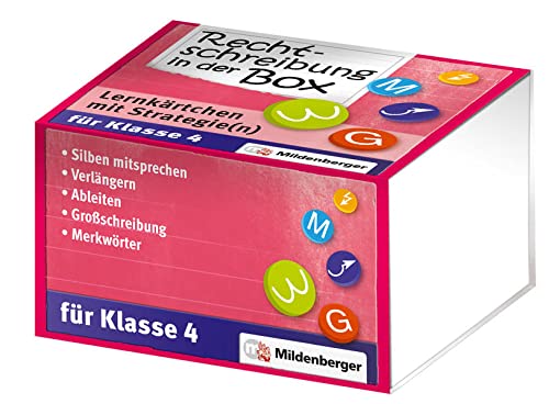 Rechtschreibung in der Box - Lernkärtchen mit Strategie(n) Klasse 4 von Mildenberger Verlag GmbH