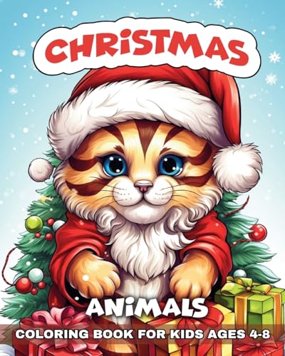 Christmas Animals Coloring Book for Kids Ages 4-8: Winter Colouring Pages for Children with Adorable Animals von Blurb