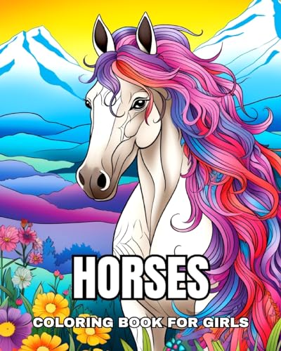 Horses Coloring Book for Girls: Relaxing Coloring Pages for Kids Ages 8-12 with Beautiful and Amazing Horses von Blurb