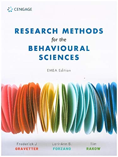 Research Methods For The Behavioural Sciences von Cengage Learning EMEA