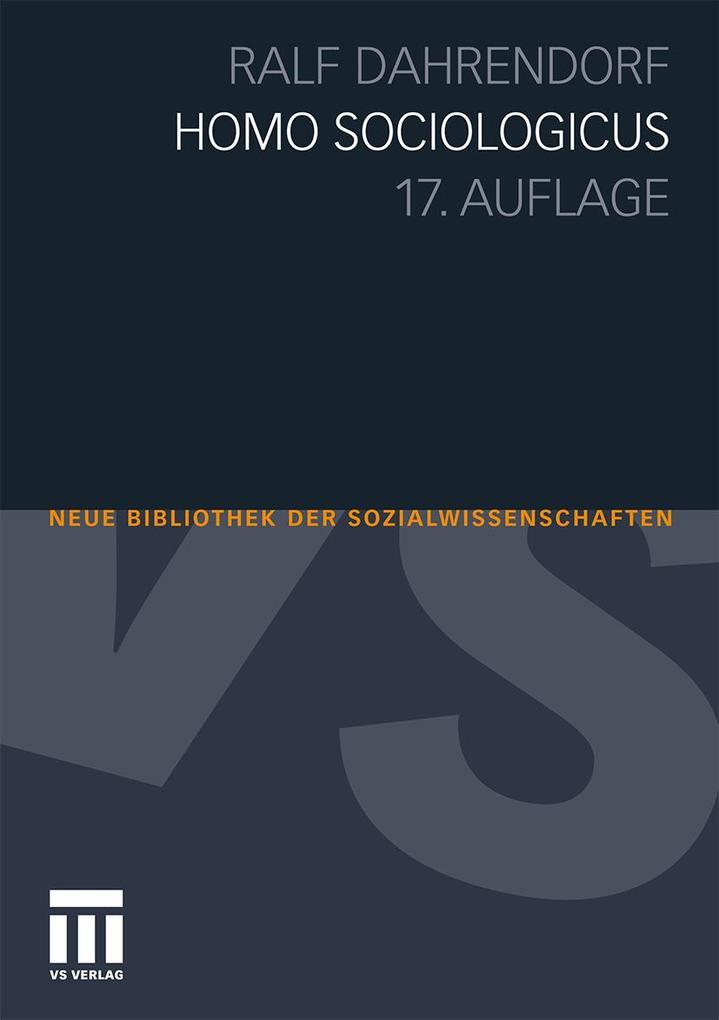 Homo Sociologicus von VS Verlag für Sozialw.