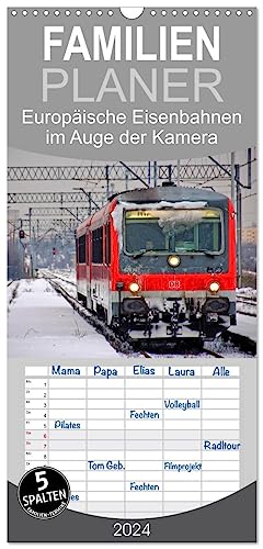 Familienplaner 2024 - Europäische Eisenbahnen im Auge der Kamera mit 5 Spalten (Wandkalender, 21 cm x 45 cm) CALVENDO