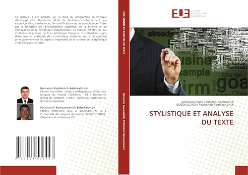STYLISTIQUE ET ANALYSE DU TEXTE von Éditions universitaires européennes