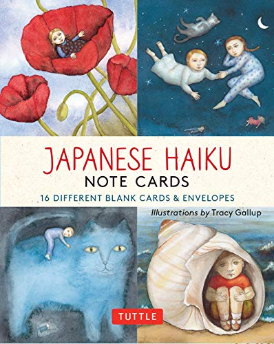 Japanese Haiku,16 Note Cards: 16 Different Blank Cards With 17 Star Patterned Envelopes in a Keepsake Box!