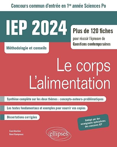 Concours commun IEP 2024: 1ere année Le corps / L'alimentation