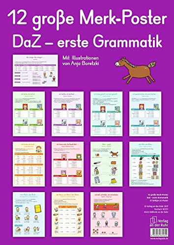 12 große Merk-Poster DaZ – erste Grammatik von Verlag An Der Ruhr