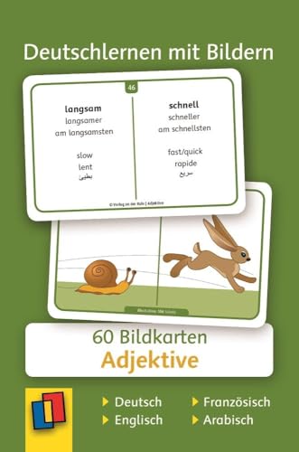 Adjektive: 60 Bildkarten auf Deutsch, Englisch, Französisch und Arabisch (Deutschlernen mit Bildern) von Verlag An Der Ruhr