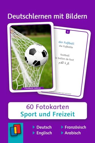 Sport und Freizeit: 60 Fotokarten auf Deutsch, Englisch, Französisch und Arabisch (Deutschlernen mit Bildern)