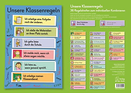 Unsere Klassenregeln: 36 Regelstreifen zum individuellen Kombinieren von Verlag An Der Ruhr