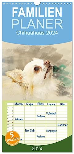 Familienplaner 2024 - Chihuahuas 2024 mit 5 Spalten (Wandkalender, 21 cm x 45 cm) CALVENDO