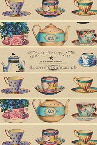 Tea Time Journal: Blank Lined Journal Notebook for Writing Taking Notes Ideas and Thoughts on The Go (Victorian Tea Cups Put the Kettle On)