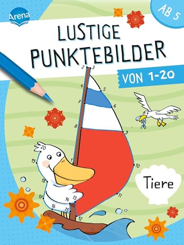 Lustige Punktebilder von 1-20. Tiere: Von Punkt-zu-Punkt-Rästelblock für Kinder ab 5 Jahren