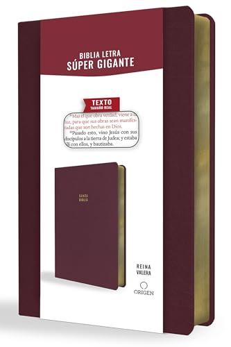 Biblia Reina Valera letra súper gigante, símil piel vinotinto / Spanish Bible Re ina Valera Super Giant Print, Burgundy Leathersoft: Biblia Reina ... Super Giant Print, Leathersoft, Burgundy von Origen