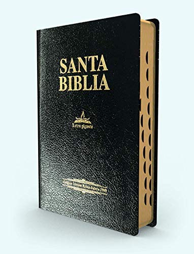 Santa Biblia Version Antigua 1909 Letra Gigante Piel Negra Con Indice