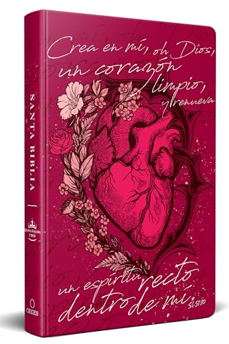 Biblia Reina Valera 1960 letra grande, tapa dura, tamaño manual corazón (rosada) / Spanish Bible RVR 1960. Handy Size, Large Print, Hardcover, Pink: ... Crea En Mí Un Corazón Puro Rosada von Origen