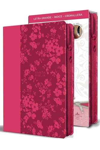 Biblia Reina Valera 1960 letra grande. Símil piel fucsia, cremallera, índice, ma nual / Spanish Bible RVR 1960. Handy Size, Large Print, Leathersoft: Reina-Valera 1960, fucsia, simil piel, cremallera von Origen