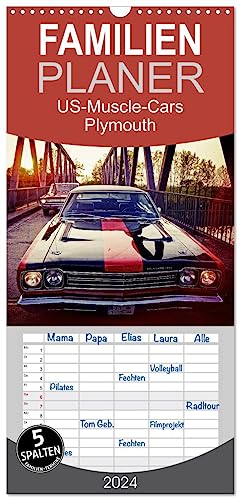 Familienplaner 2024 - US-Muscle-Cars - Plymouth mit 5 Spalten (Wandkalender, 21 cm x 45 cm) CALVENDO