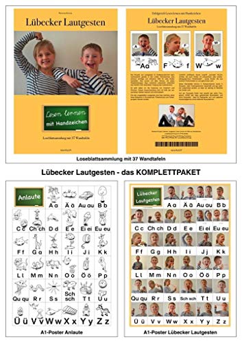 Lübecker Lautgesten - Das Komplettpaket: Lesen lernen mit Hilfe von Handzeichen. Loseblattsammlung mit 34 Wandtafeln und 2 Plakaten
