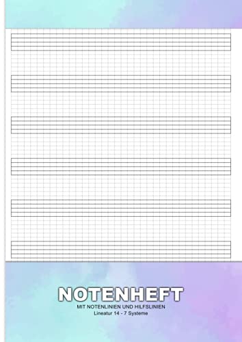 Notenheft Mit Notenlinien Und Hilfslinien: A4 Für Das Gleichmäßige Schreiben Und Lernen Von Noten - 28 Seitiges Notenlinienheft A4 MIT Hilfslinien ... - Mattes Pastellfarbendes Buchcover Notenheft Mit Notenlinien Und Hilfslinien: A4 Für Das Gleichmäßige Schreiben Und Lernen Von Noten - 28 Seitiges Notenlinienheft A4 MIT Hilfslinien ... - Mattes Pastellfarbendes Buchcover von Independently published