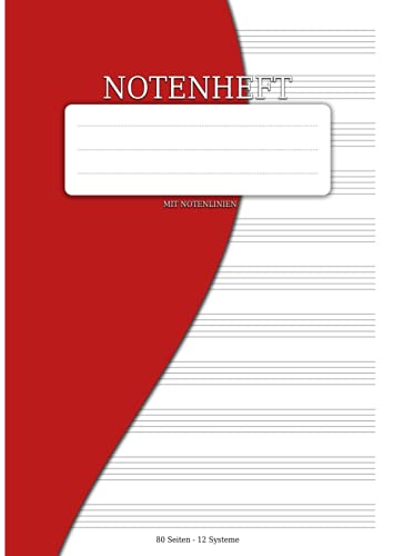 Notenheft mit Notenlinien: Din A4 Lineatur Zum Lernen Und Aufschreiben Von Noten Und Kompositionen Von Pianisten, Keyboardern, Organisten Und Musikern ... 12 Systeme Für Musiker, Schüler, Komponisten Notenheft mit Notenlinien: Din A4 Lineatur Zum Lernen Und Aufschreiben Von Noten Und Kompositionen Von Pianisten, Keyboardern, Organisten Und Musikern ... 12 Systeme Für Musiker, Schüler, Komponisten
