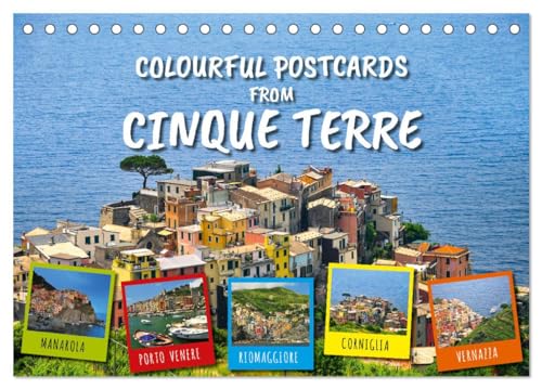 Colourful Postcards from Cinque Terre (Tischkalender 2024 DIN A5 quer), CALVENDO Monatskalender von CALVENDO