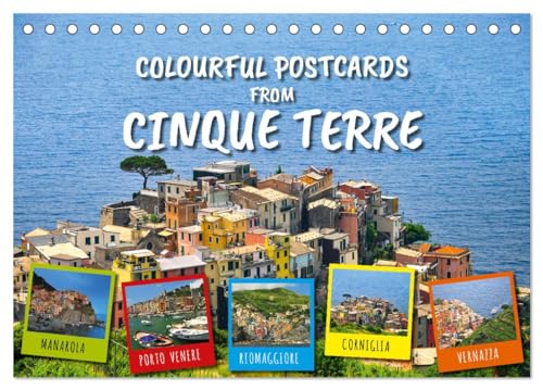 Colourful Postcards from Cinque Terre (Tischkalender 2025 DIN A5 quer), CALVENDO Monatskalender von CALVENDO