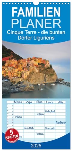 Familienplaner 2025 - Cinque Terre - die bunten Dörfer Liguriens mit 5 Spalten (Wandkalender, 21 cm x 45 cm), CALVENDO von CALVENDO