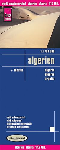 Reise Know-How Landkarte Algerien, Tunesien (1:1.700.000): world mapping project: Plus Tunisia. Mit arabischer Schrift, Höhenlinien und ... Straßennetz, Ortsindex. Reiß- und wasserfest