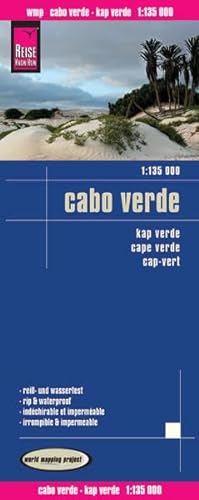 Reise Know-How Landkarte Cabo Verde (1:135.000): world mapping project: Exakte Höhenlinien, Höhenschichten-Relief, GPS-tauglich durch Gradnetz und ... Ortsindex. Wasserfest u. unzerreißbar