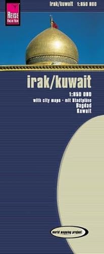 Reise Know-How Landkarte Irak, Kuwait (1:850.000): world mapping project: Mit Stadtplänen Bagdad, Kuwait. Mit exakten Höhenlinien, Höhenschichten-Relief, Gradnetz u. Ortsindex. GPS-tauglich