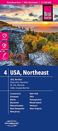 Reise Know-How Landkarte USA, Nordost / USA, Northeast (1:1.250.000) : Maine, Maryland, New York, Ohio, West Virginia, ...: reiß- und wasserfest (world mapping project) von Reise Know-How Rump GmbH