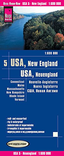 Reise Know-How Landkarte USA 05, Neuengland (1:600.000) : Connecticut, Maine, Massachusetts, New Hampshire, Rhode Island, Vermont: world mapping project von Reise Know-How Rump GmbH