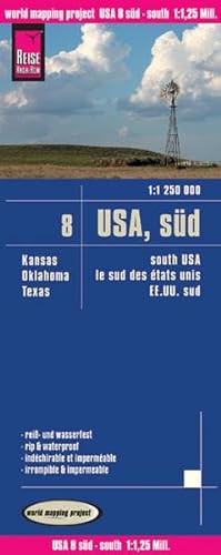 Reise Know-How Landkarte USA 08, Süd (1:1.250.000) : Kansas, Oklahoma, Texas: world mapping project von Reise Know-How Rump GmbH