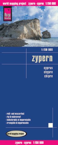 Zypern 1: 150 000: Kartenbild 2seitig, klassifiziertes Straßennetz, Ortsindex, GPS-tauglich, wasserfest imprägniert